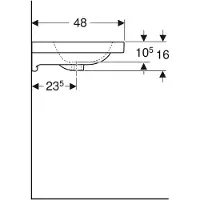 Geberit Waschtisch iCon Light 75x48cm, o. Hahnl., o. ÜL, weiß KeraTect