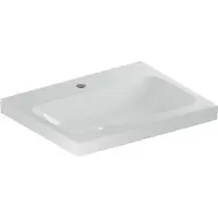 Geberit Aufsatzwaschtisch iCon 60x48cm, HL mi, o. ÜL, f Arbeitspl., we.