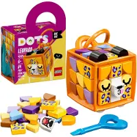 LEGO 41929 DOTS Taschenanhänger Leopard Bastelset für Mädchen und Jungen, Schlüsselanhänger zum Basteln