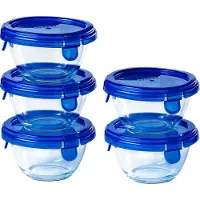 Pyrex Auflaufform Cook & Go Rund mit Deckel 200 ml (5er-Set)