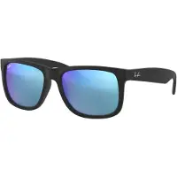 Ray-Ban JUSTIN COLOR MIX, Erwachsener, Uni, Quadratisch, Schwarz, Nicht-polarisierte Linse, Nylon