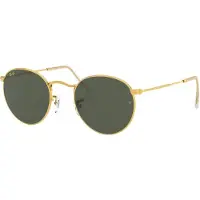Ray-Ban RB 3447 ROUND METAL Herren-Sonnenbrille Vollrand Rund Metall-Gestell, gold