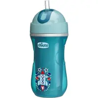 Chicco Sport Blue Thermoskanne mit Strohhalm 14m+ 266 ml