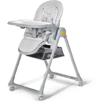 Kinderkraft LASTREE 2 in 1 - Babyliege und Kinderhochstuhl - verstellbar - zusammenklappbar - mit Spielbügel und Rollen - ab Geburt bis 3 Jahre - Grau