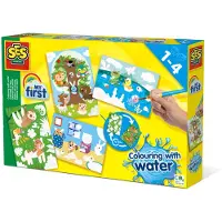 SES Creative My First 14456 Malen mit Wasser - Versteckte Tiere – Entdecke Tiere spielerisch ohne Kleckern, 4 Seiten, Junge/Mädchen, Bilder-Set zum Ausmalen