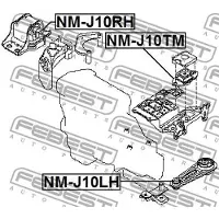 FEBEST Motorlager Hydrolager Vorne Rechts für NISSAN Qashqai / Qashqai +2 I (J10, NJ10) NM-J10RH