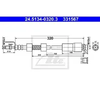 Ate Bremsschlauch 24.5134-0320.3 für Ford Transit Connect