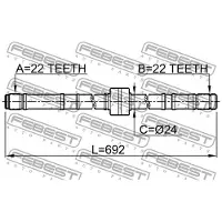 FEBEST 0212-P10RH Antriebswelle Vorne Rechts für NISSAN PRIMERA (P11) PRIMERA Hatchback (P11) PRIMERA Traveller (WP11) PRIMERA (P10) PRIMERA Hatchback