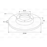 Valeo 2 Bremsscheiben Hinterachse voll Ø 57 mm 10 mm für u.a. OPEL COMBO