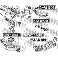 FEBEST 0525-MZ6R Querlenker Hinten für MAZDA 6 Station Wagon (GY)