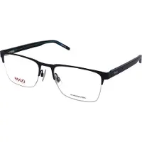 HUGO BOSS HG 1076 Herren-Brille inkl. Gläser Vollrand Quadratisch Metall-Gestell 56/19/145, blau