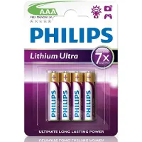 Philips Lithium Ultra Batterie FR03LB4A/10, Wiederaufladbarer Akku, AAA, Lithium, 1,5 V, 4 Stück(e), 15 Jahr(e)