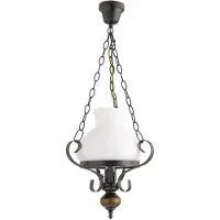 Rabalux 7076 Kronleuchter 1 Spot Petronel, E27-Holz, schwarz, rund, Klassisch, ø320mm
