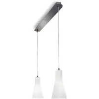 FABAS LUCE Pendelleuchte chrom Glas weiß 2xE27
