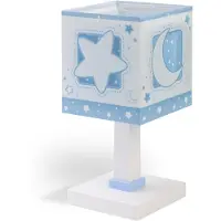 DALBER Kinderzimmer-Tischlampe Moonlight sanftes Blau