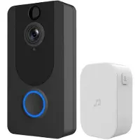 Platinet PVD7 - Sonnette sans fil avec caméra 1080p - Wifi Noir