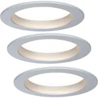 TIP Einbauleuchten 3er Set Starr 3x4,5W 2700K Warmweiß 230V IP20 Chrom Matt