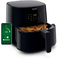 Philips Essential Rapid Air Technologie, 1,2 kg, 6,2 l, schwarz, Airfryer XL, Heißluftfritteuse, 6,2 l, 1,2 kg, Rapid Air, Einzelbild, Schwarz, Silber
