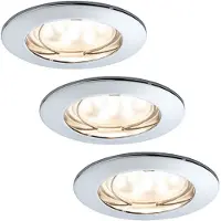 Paulmann Premium Einbauleuchten Set, transparente, runde, robuste LED, 3x6