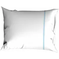 Cascina Colorini Kissenbezüge Divina Weiß-Blau (Perkal-Baumwolle) (2er-Set)