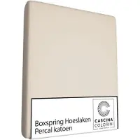 Cascina Colorini Boxspring / Wasserbett Spannbettlaken Sand (Perkal)-180 x 200 cm