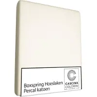Cascina Colorini Boxspring / Wasserbett Spannbettlaken Elfenbein (Perkal)-90 x 220 cm
