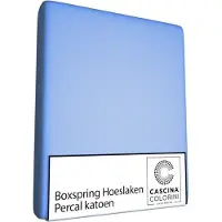 Cascina Colorini Boxspring / Wasserbett Spannbettlaken Bleu (Perkal)-140 x 200 cm