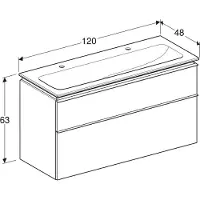 Geberit 502338JL1 iCon Set MWT m. US, 2 Schubl.
