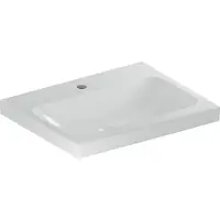 Geberit Waschtisch iCon Light 60x48cm, Hahnl. mit., o. ÜL, we. K-Tect