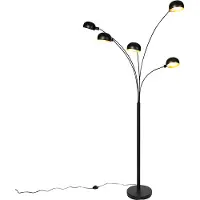 QAZQA Design Stehleuchte schwarz 5-Licht - Sixties