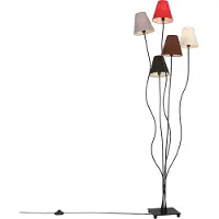 QAZQA Design Stehleuchte schwarz mit Stoffschirm 5-flammig - Melis