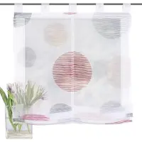 HOME WOHNIDEE Home Wohnideen Schlaufenraffrollo Voile Digitaldruck Borden 140 x 60 cm Beere