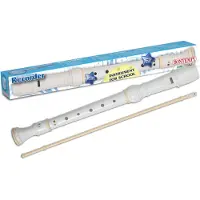 Bontempi Recorder, Barock, Sopran/Diskant, Wei, 3-teilig, 327 mm, 93 g