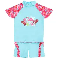 Playshoes UV-Schutz Bade-Set Flamingo in Türkis | Gr.: 110/116