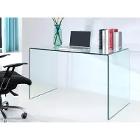 Vente-unique ELSTRON Schreibtisch - Gebogenes Glas