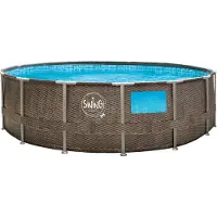 Mountfield Swing Elite Rattan Aufstellpool, Ø 457 x 122 cm, mit Fenster, ohne Filterpumpe