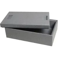 Bauhaus Transportbox klein aus Styropor, grau - Volumen: 54,5 x 35 x 18 cm (16,5 Liter) - Wandstärke: 2 cm - Thermobox aus EPS - 1 Stück
