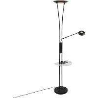 QAZQA Sevilla, Schwarz, Wohnzimmer, Schlafzimmer, Glas, Stahl, IP20, Nicht austauschbare(s) Leuchtmittel, 20 W