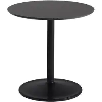 Muuto Soft Beistelltisch Ø48 H48 Black Nanolaminate/Black , Schwarz, Aluminium