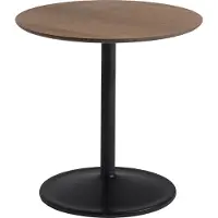 Muuto Soft Beistelltisch Ø48 H48 Oiled Smoked Oak/Black , Holz, Aluminium