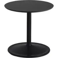 Muuto Soft Beistelltisch Ø41 H40 Black Nanolaminate/Black , Schwarz, Aluminium