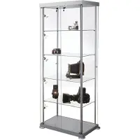 Kerkmann Rechteck-Vitrine expoline, 4 Glasb”den, alusilber
