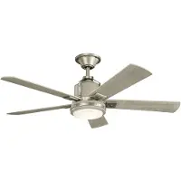 Kichler Colerne leiser Deckenventilator mit LED Licht Ø132cm Holz + Fernbedienung