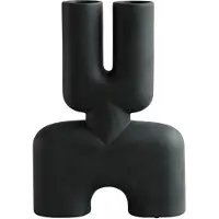 101 Copenhagen Cobra Double Vase Hexa Black- , Schwarz, Keramik