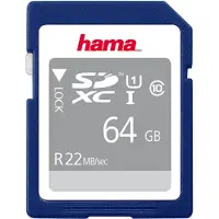 Hama 00104379, 64 GB, SDXC, Klasse 10, 25 MB/s, 20 MB/s, Schwarz