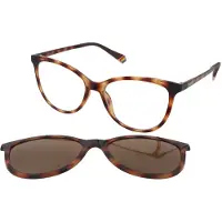 Polaroid Damen PLD 6138/CS 086/SP Gläser SONNENBRILLEN Plastik Havanna Braun Cat Eye Clip-on