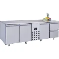 CombiSteel Gastro Edelstahl Kühltisch Kühltheke -2/+8°C 3 Türen 2 Schubladen 3x1/1GN
