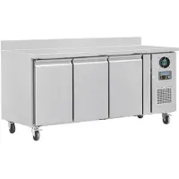 Polar Serie U 3-Türiger Edelstahlgefrierschrank Mit Spritzschutz 417Ltr