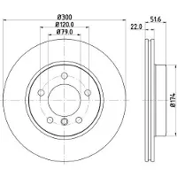 Hella Bremsscheibe [Hersteller-Nr. 8DD355106-551] für BMW, Alpina