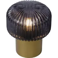 Lucide Tischlampe Jany Gold mit Rauchglas